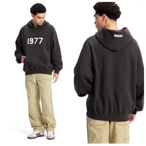 Essentials Fear Of God Graphic Hoodie in Dark Gray Men's Medium